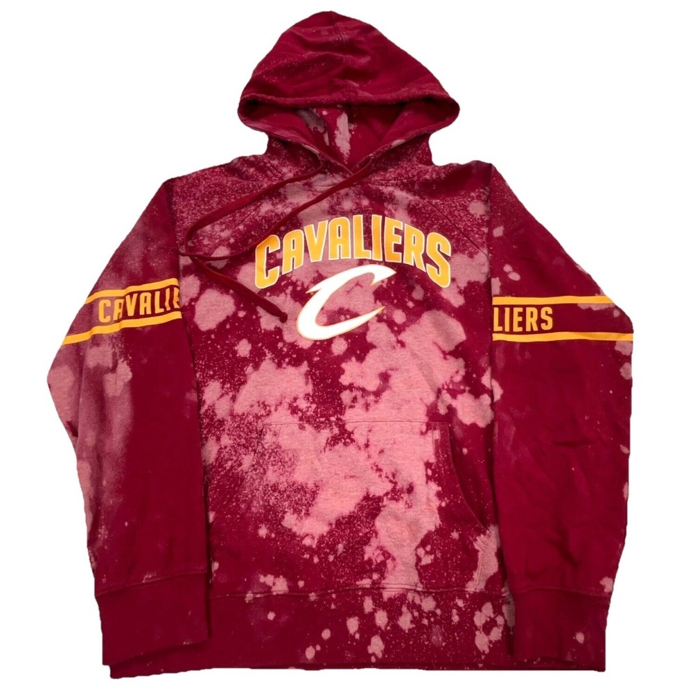 Cleveland Cavaliers Hoodie Women XL Maroon Sweatshirt Sweater Cavs Tie Dye Faded